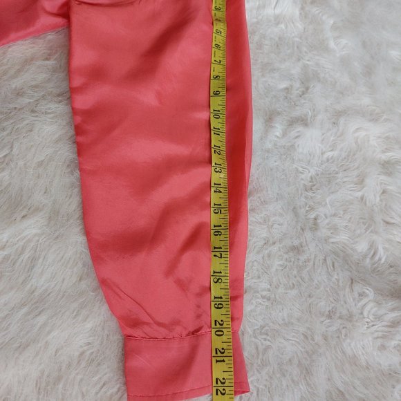 Vintage Sun Coast 100% Silk Women's Red Blouse Shirt Size L - Picture 6 of 12